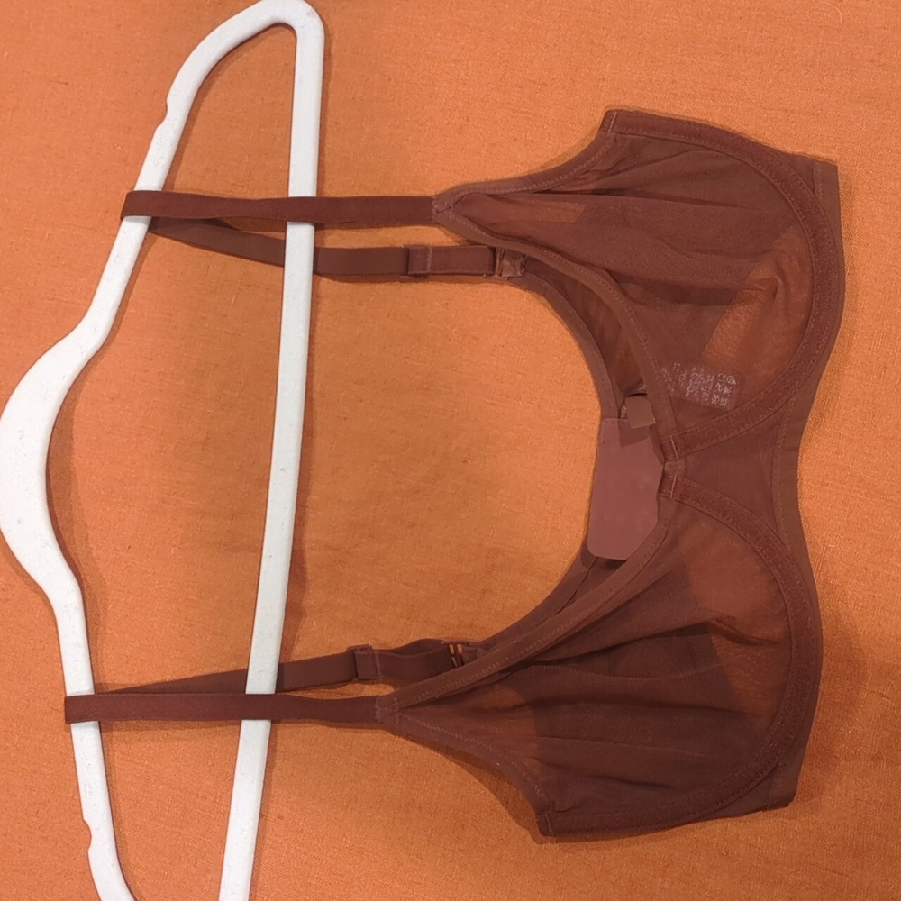 Skims Mesh Bra Sheer Brown
